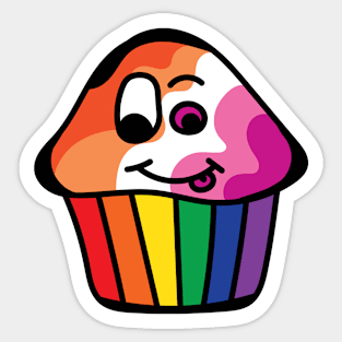 Lesbian Pride Rainbow Cupcake Sticker